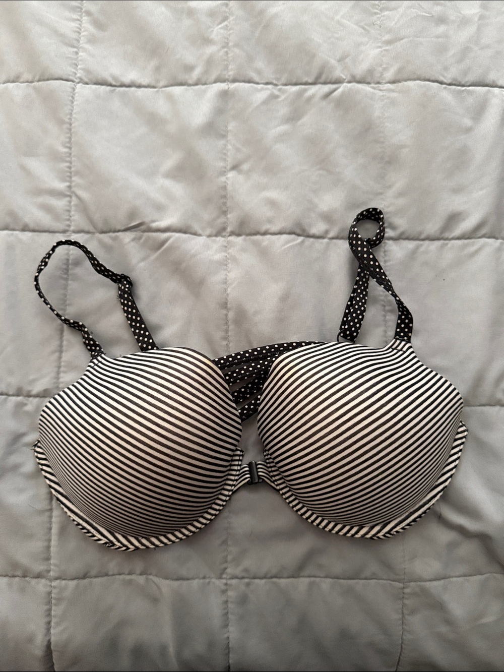 Victoria's Secret Black & White Striped Padded Bra